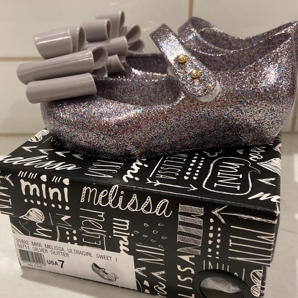 Mini Melissa ultragirl Sweet I silver glitter size toddler 7 - Picture 11 of 13